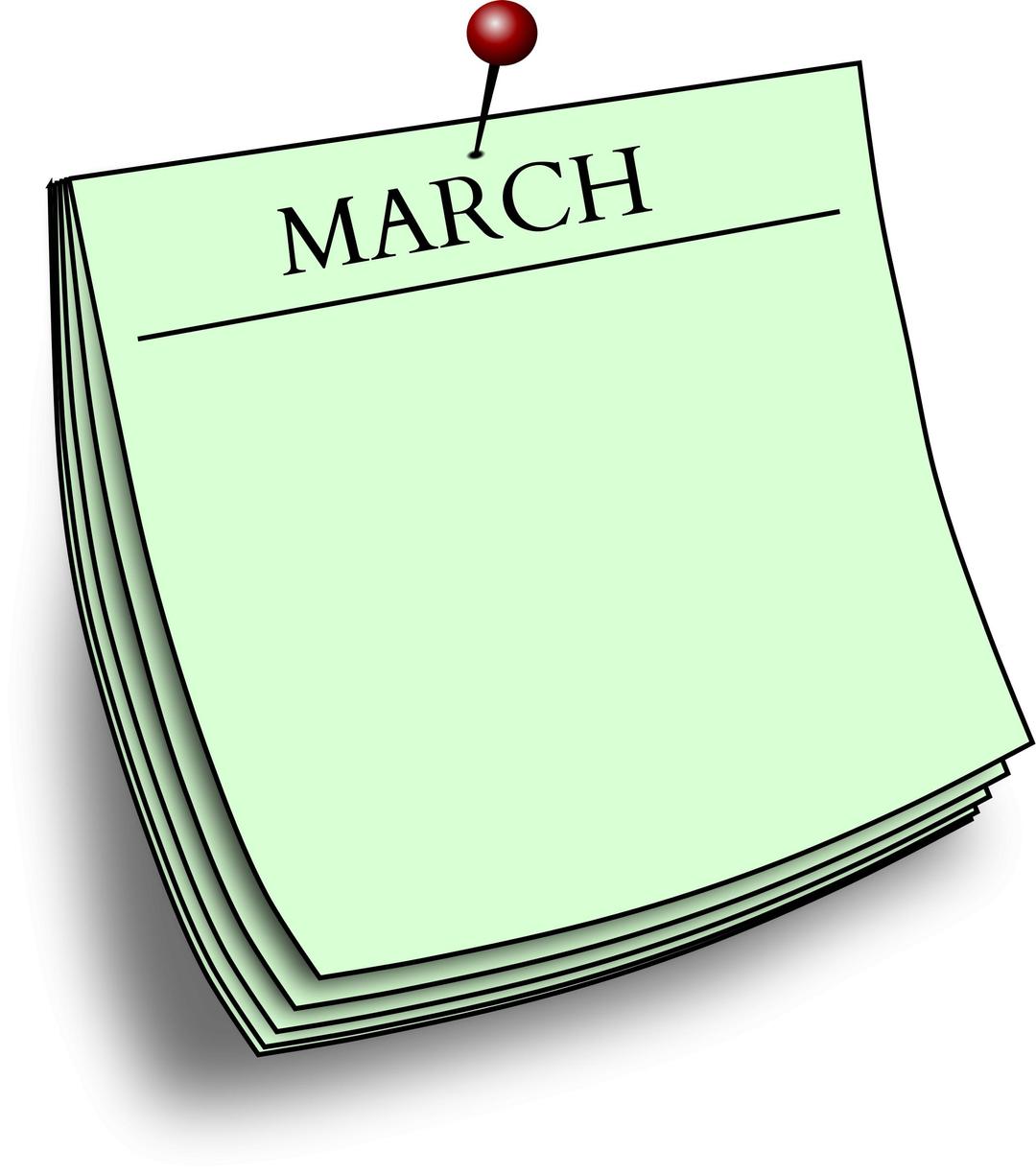 Monthly note - March png transparent