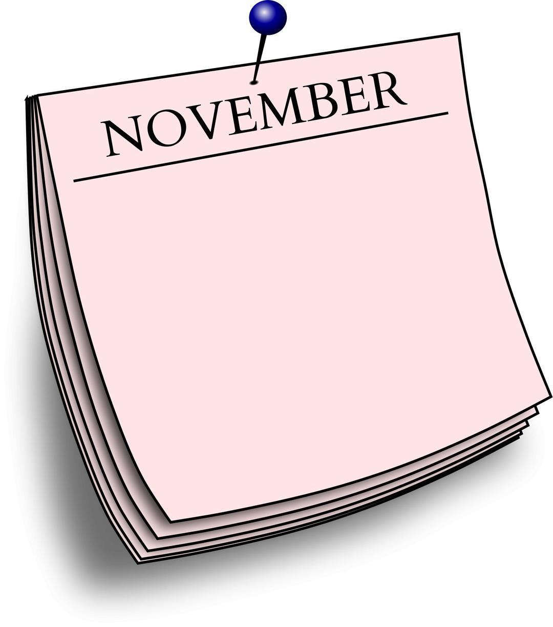 Monthly note - November png transparent