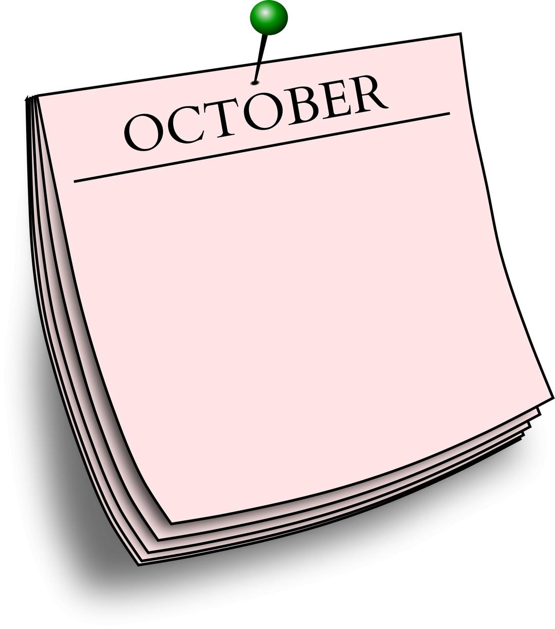 Monthly note - October png transparent