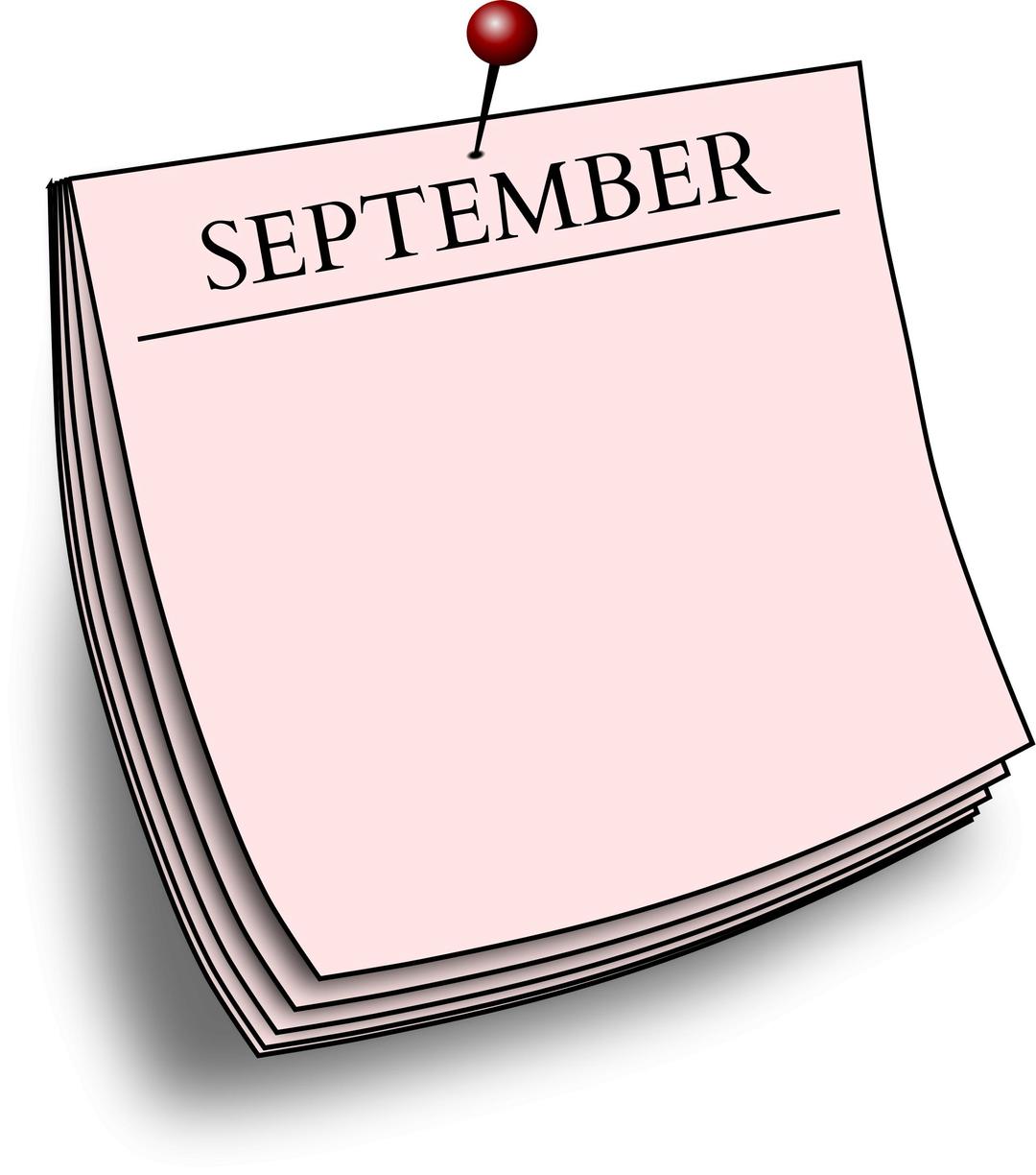 Monthly note - September png transparent