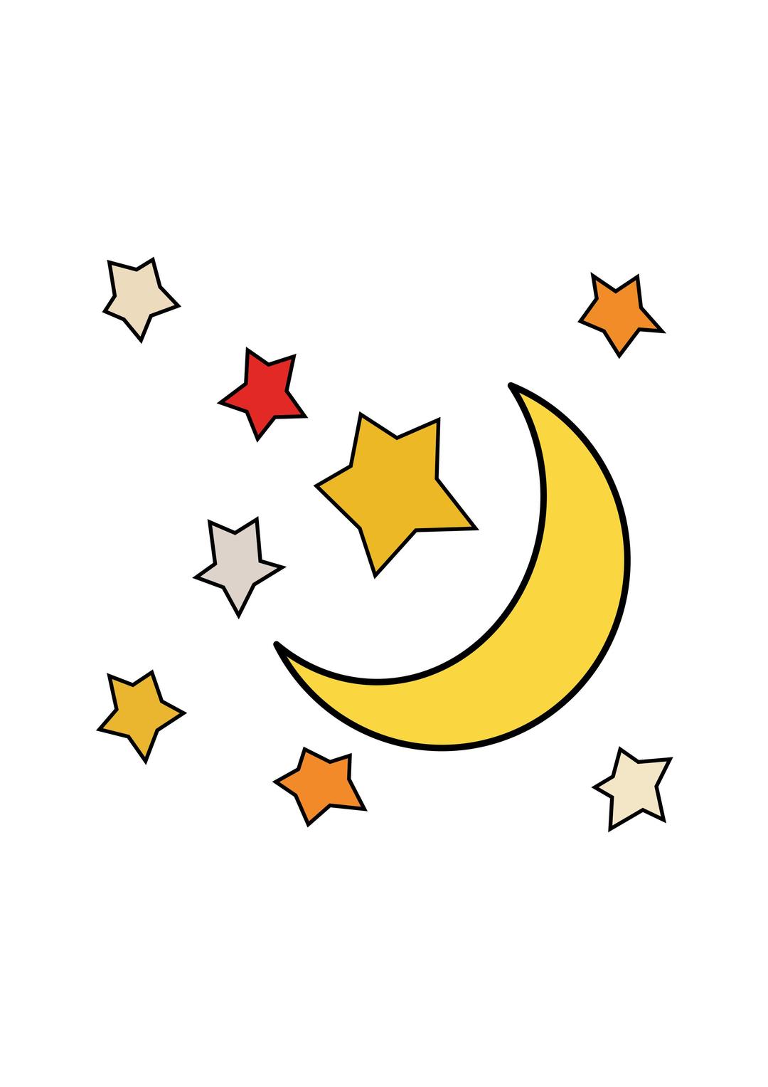 Moon and stars 1 png transparent