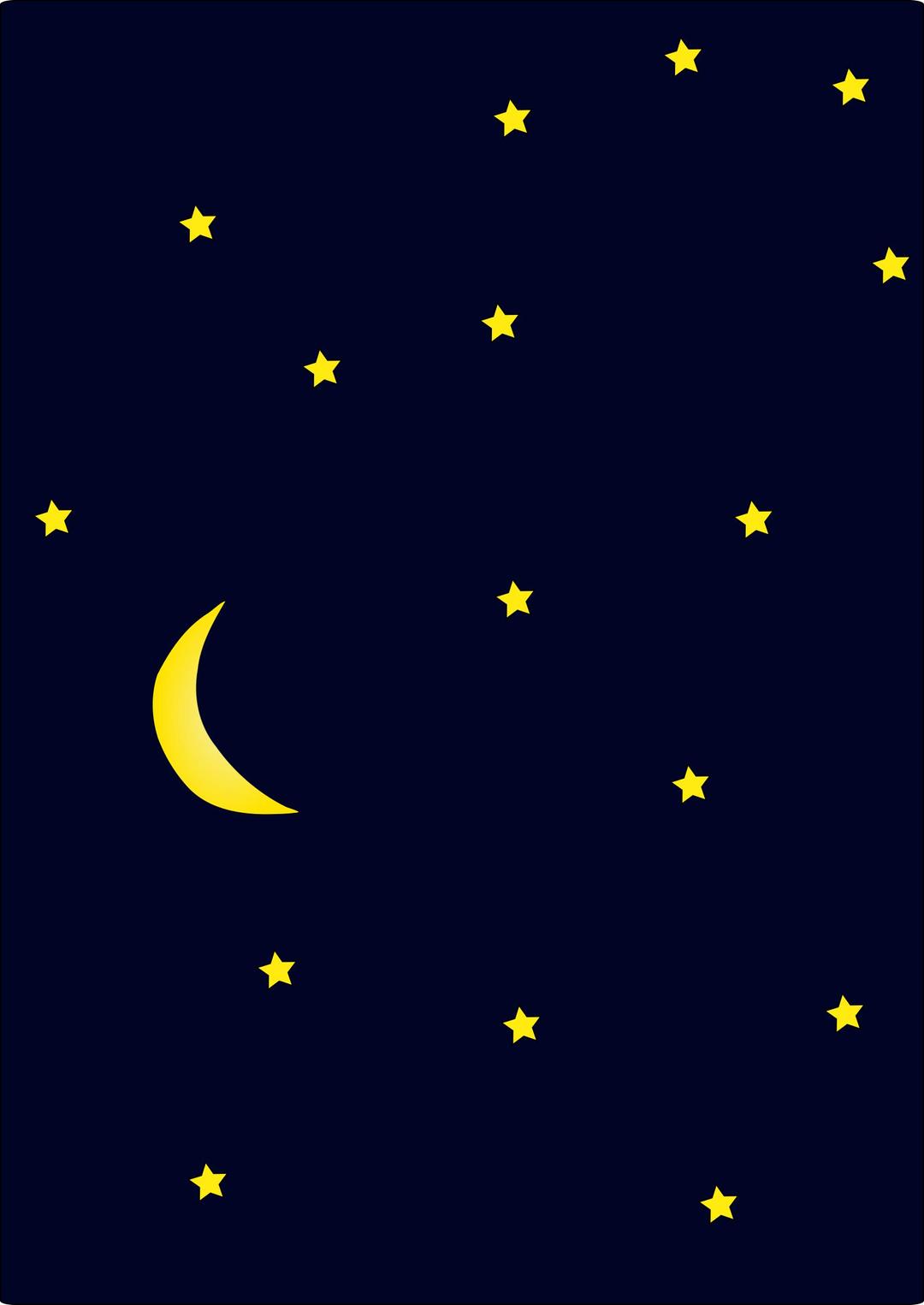 Moon in dark night sky full of stars png transparent