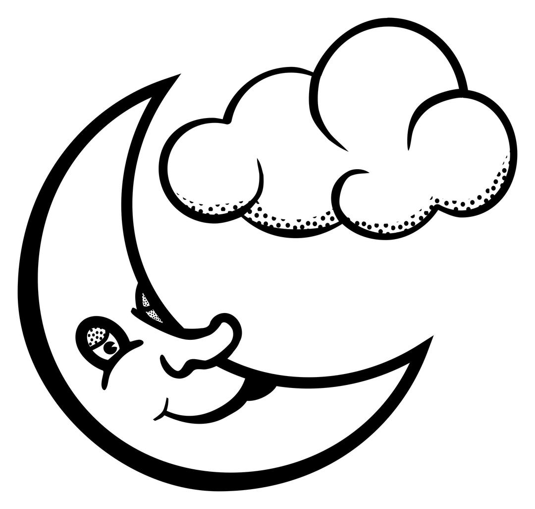 moon - lineart png transparent