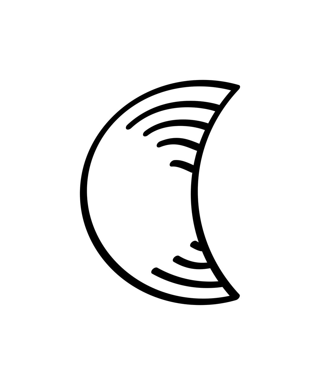 Moon (outlines) png transparent