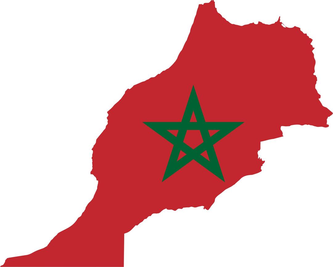 Morocco Flag Map png transparent