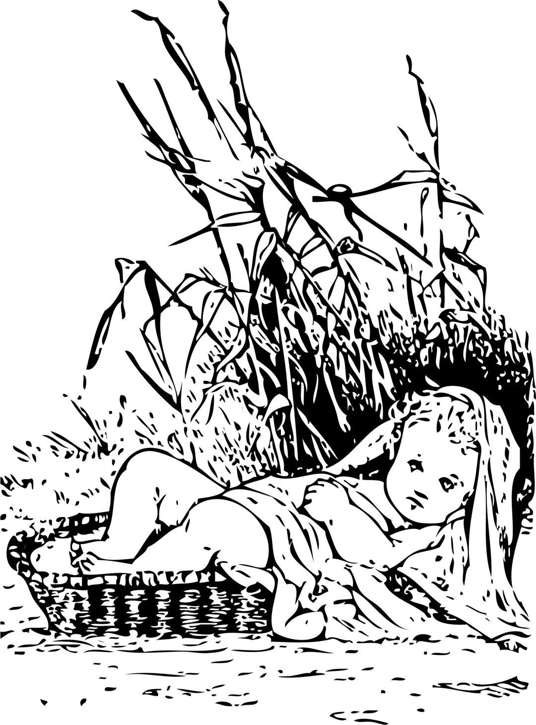 Moses in the bulrushes png transparent