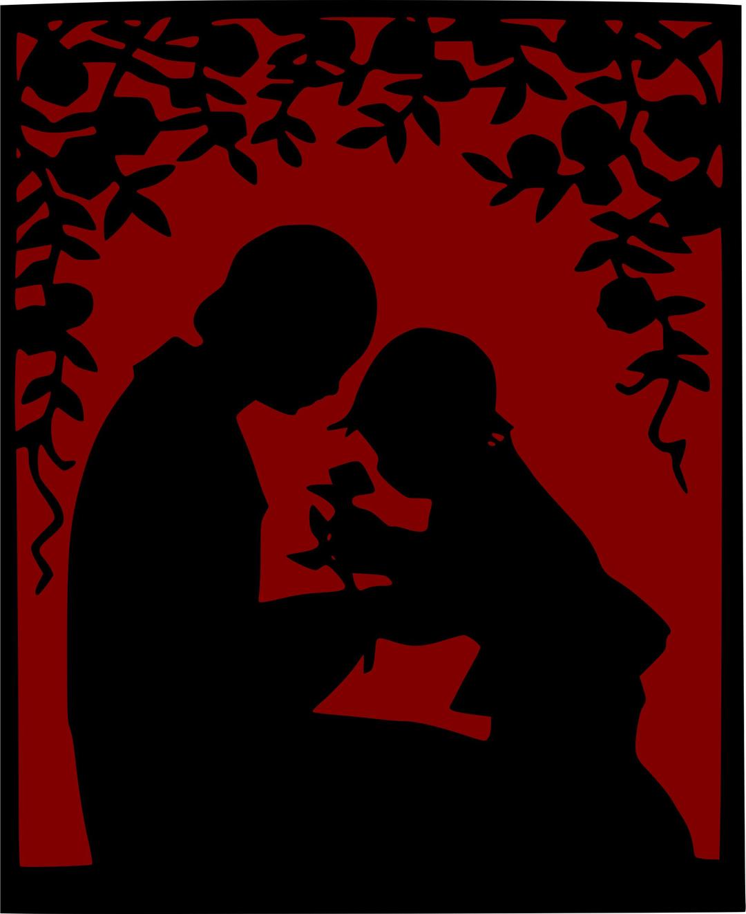 Mother and child among roses png transparent
