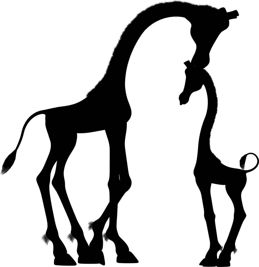 Mother And Child Giraffe Silhouette png transparent