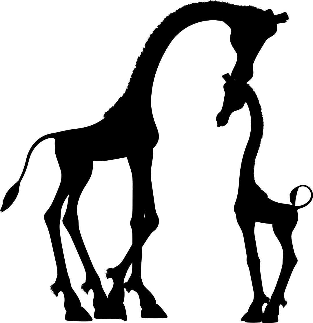 Mother And Child Giraffe Silhouette Variation 2 png transparent
