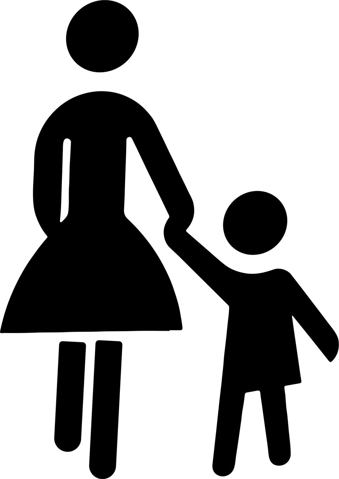 Mother And Child Holding Hands Silhouette png transparent