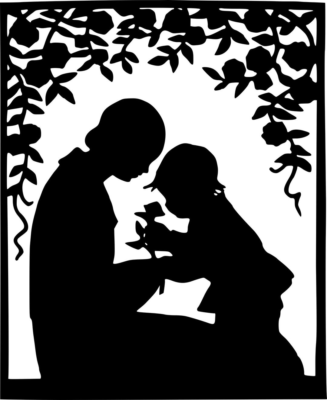 Mother and child silhouette png transparent