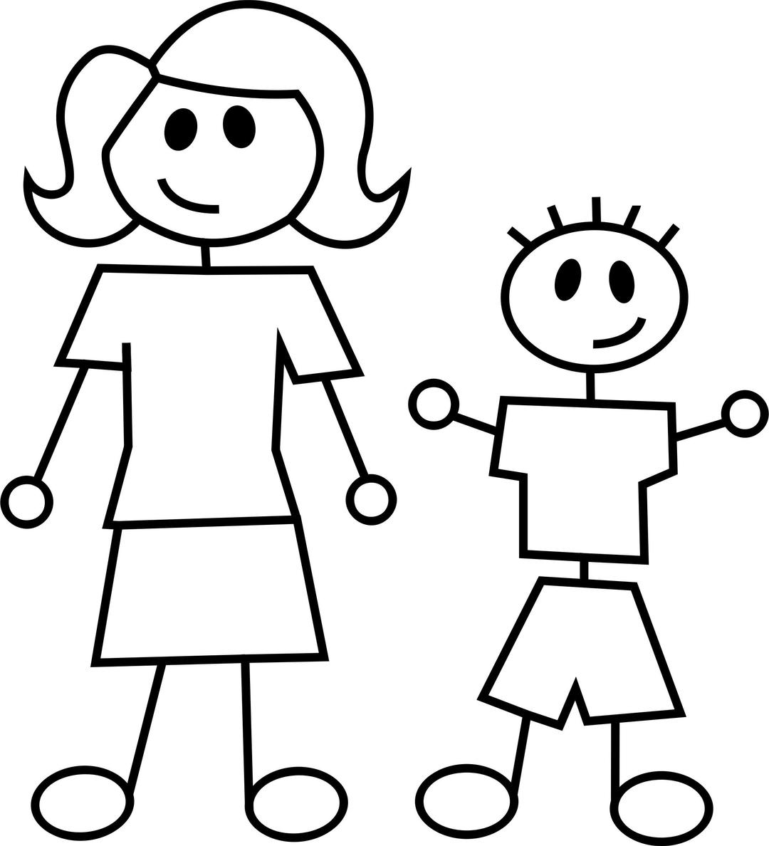Mother And Son Stick Figures png transparent