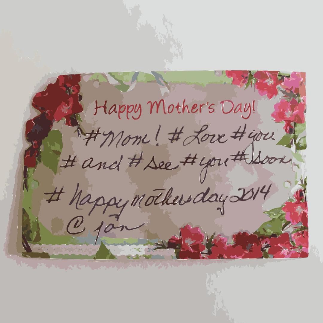 Mothers Day Card with hashtags png transparent