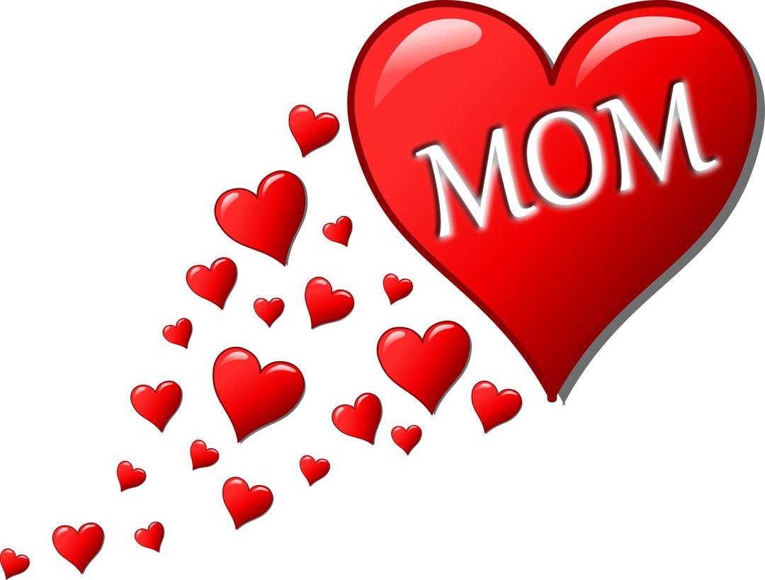 Mother's day heart with small hearts track png transparent