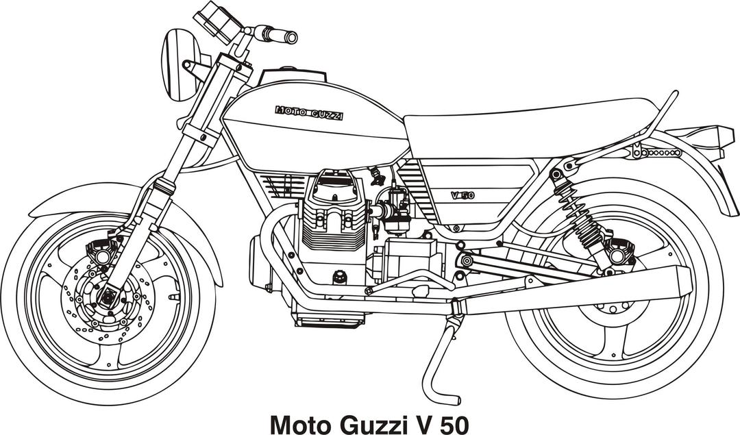 Moto Guzzi V50, year 1977 png transparent