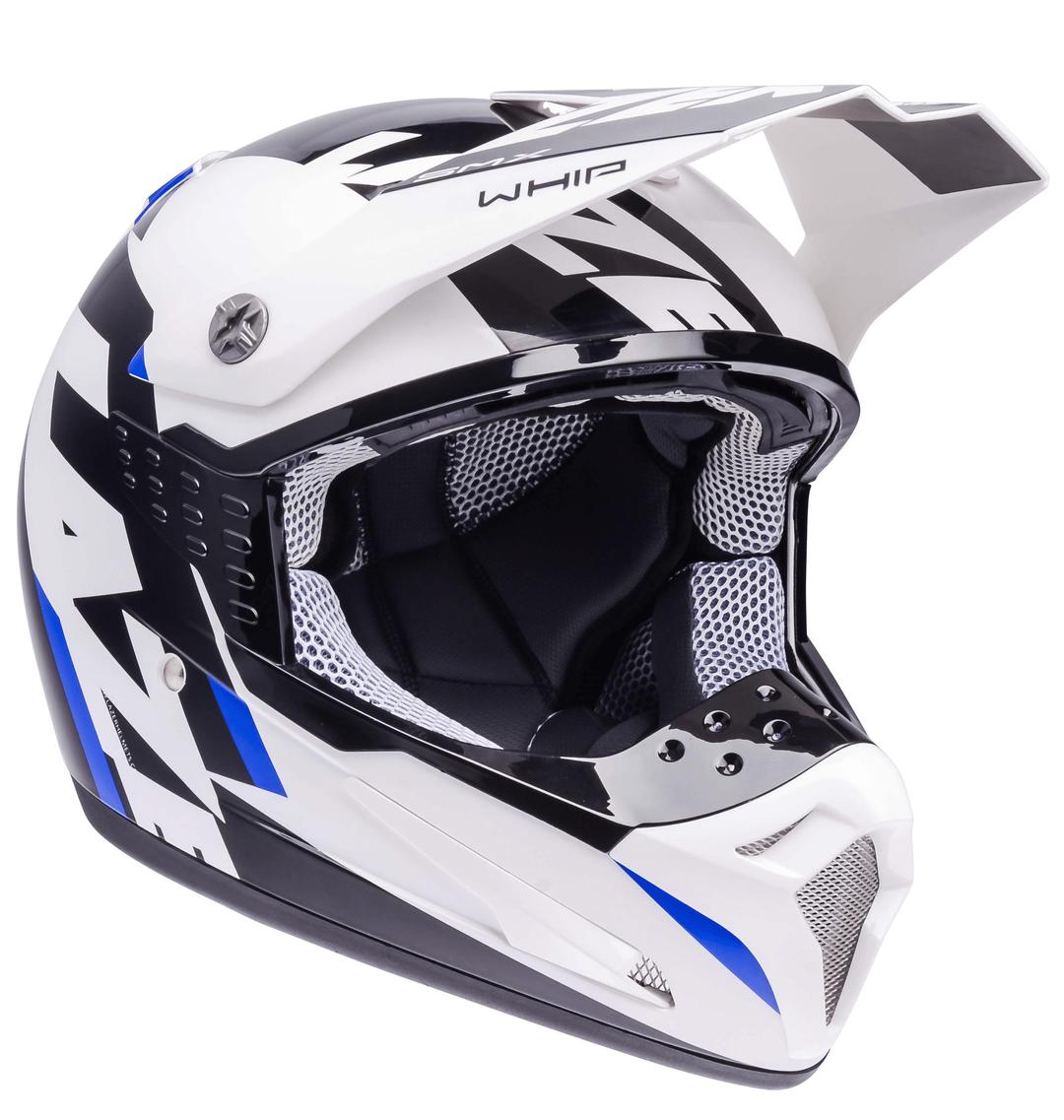 Motorcycle Helmet Lazer SMX Whip White Black Blue png transparent