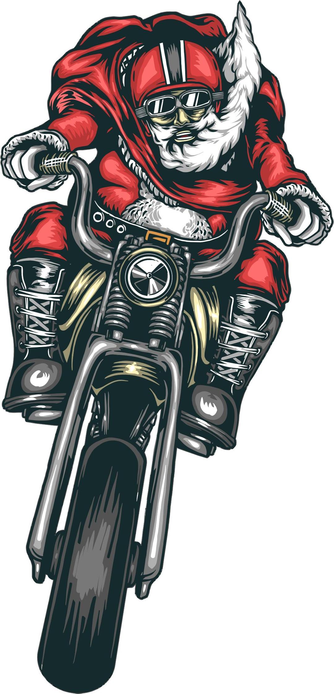 Motorcycle Santa png transparent