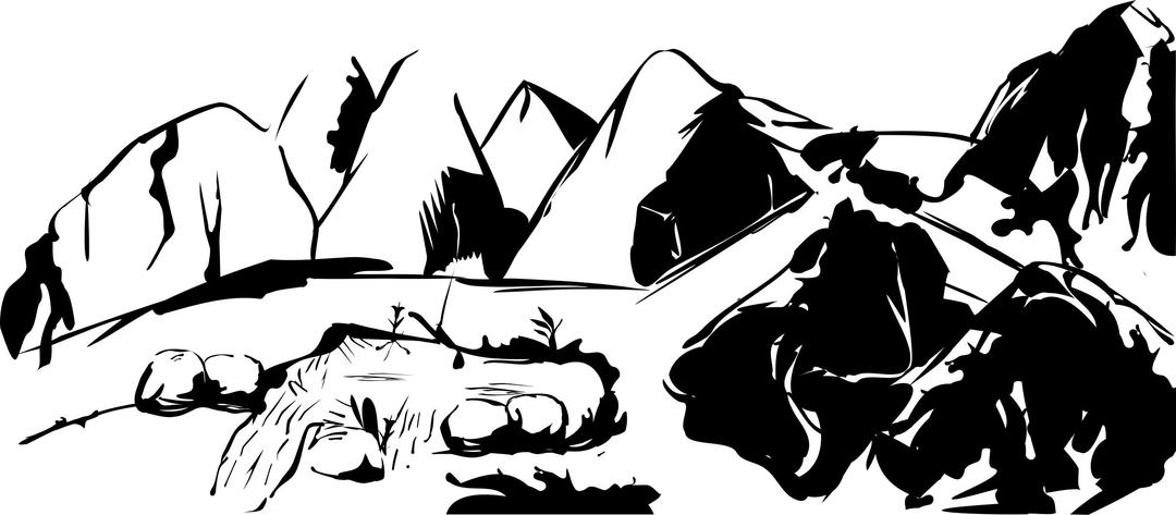 Moumtains with wilder pond png transparent