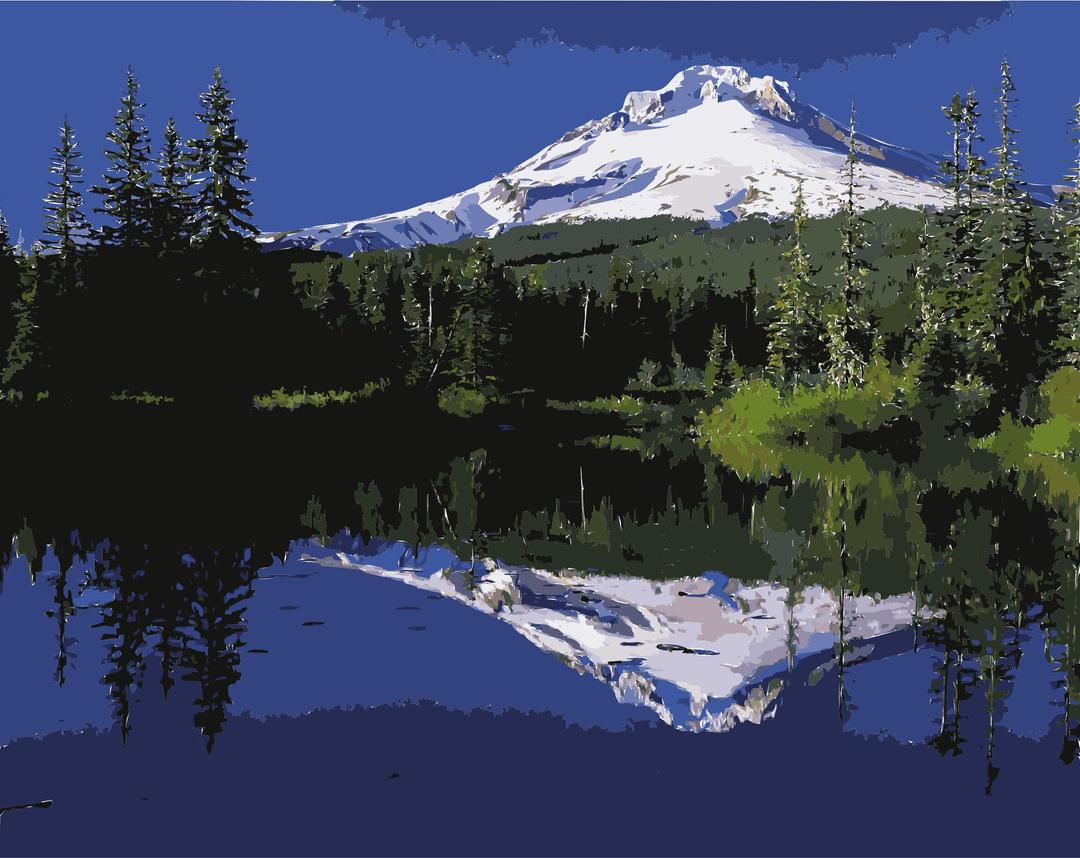 Mount Hood reflected in Mirror Lake, Oregon png transparent