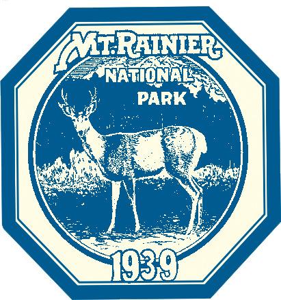 Mount Rainier National Park Vintage png transparent