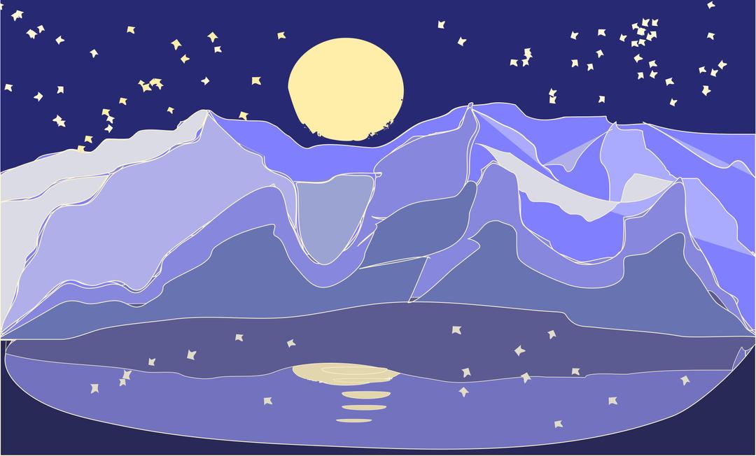 mountains night landscape png transparent