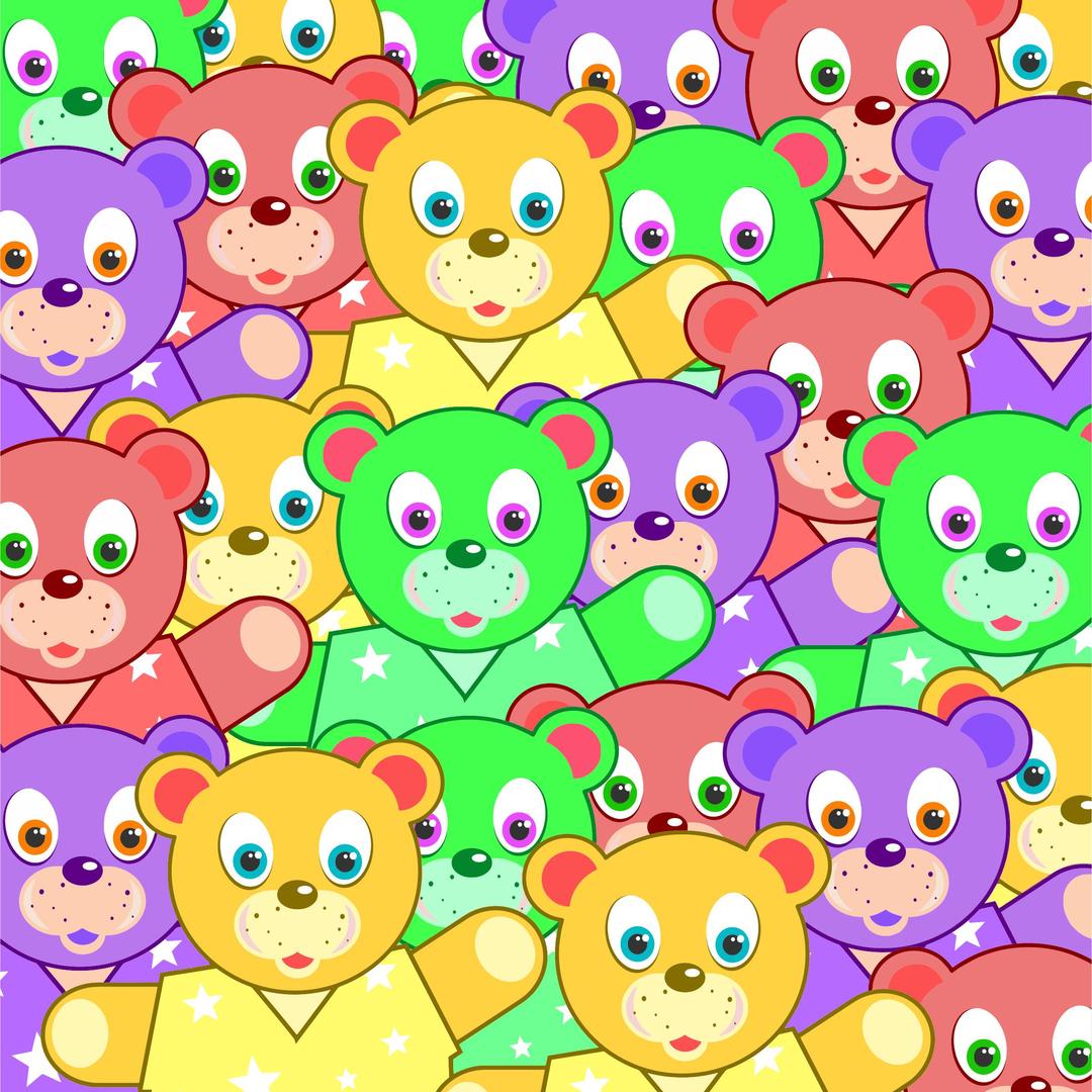 Multicolored Teddy Bears Background png transparent