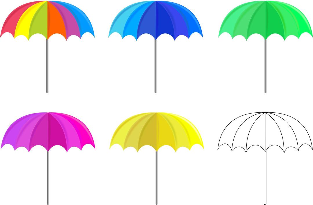 Multicolored Umbrellas png transparent
