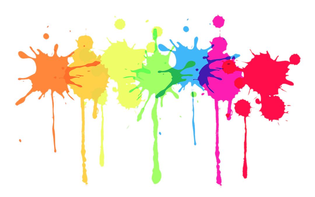 Multicolour Paint Splatter png transparent