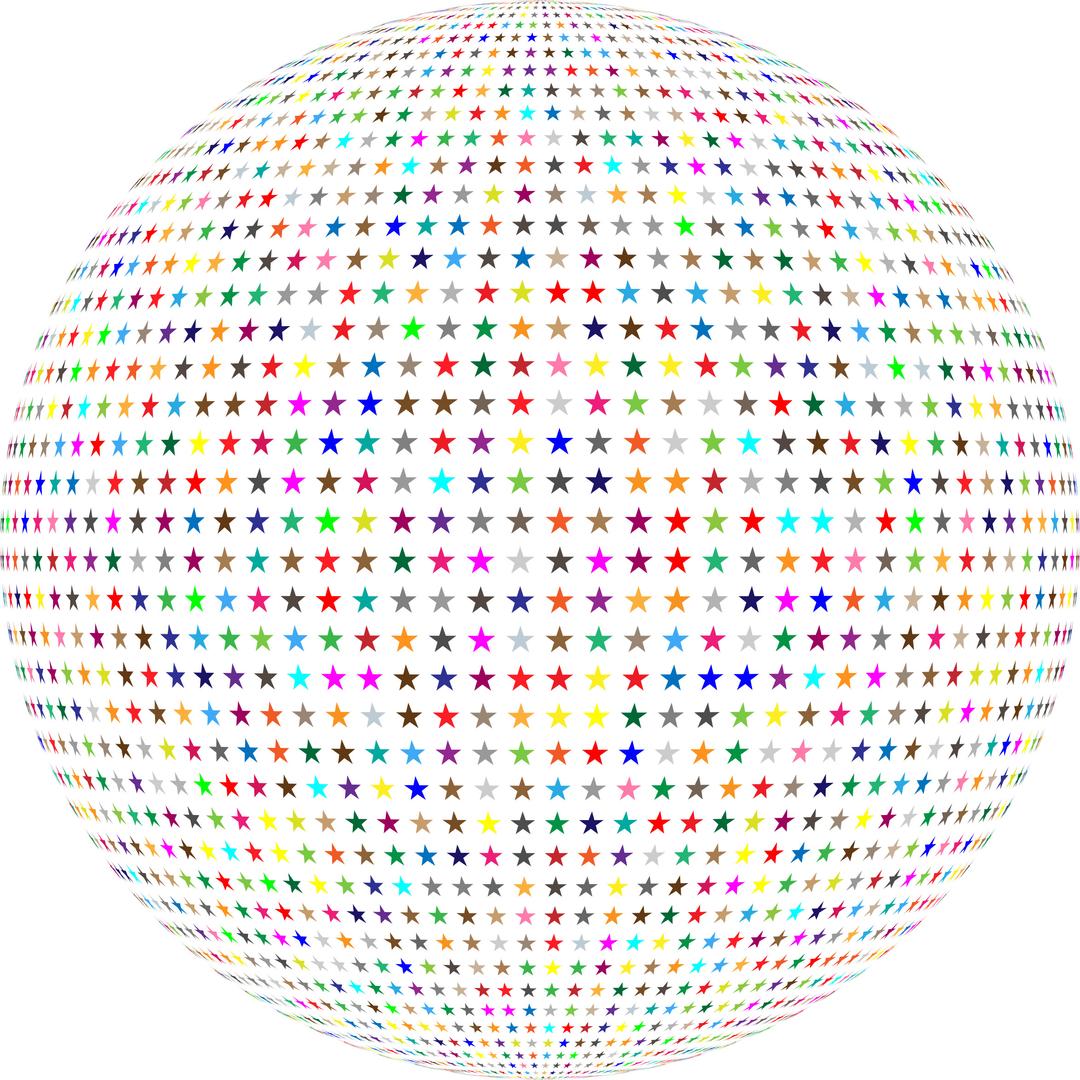 Multicolour Stars Sphere png transparent