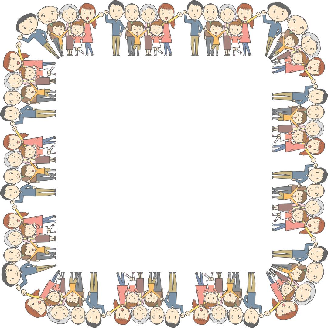 MultiGenerational Family Square Frame png transparent