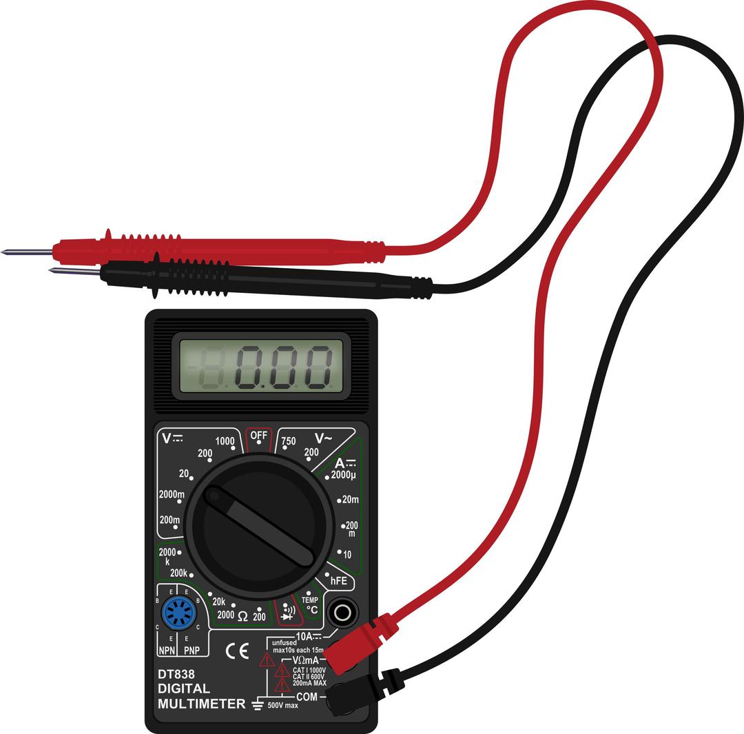 Multimeter with test leads png transparent