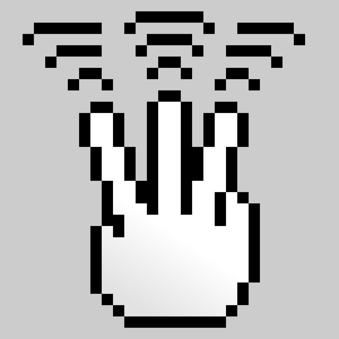 MultiTouch-Interface Pixel-theme 3-fingers-Triple-Tap png transparent