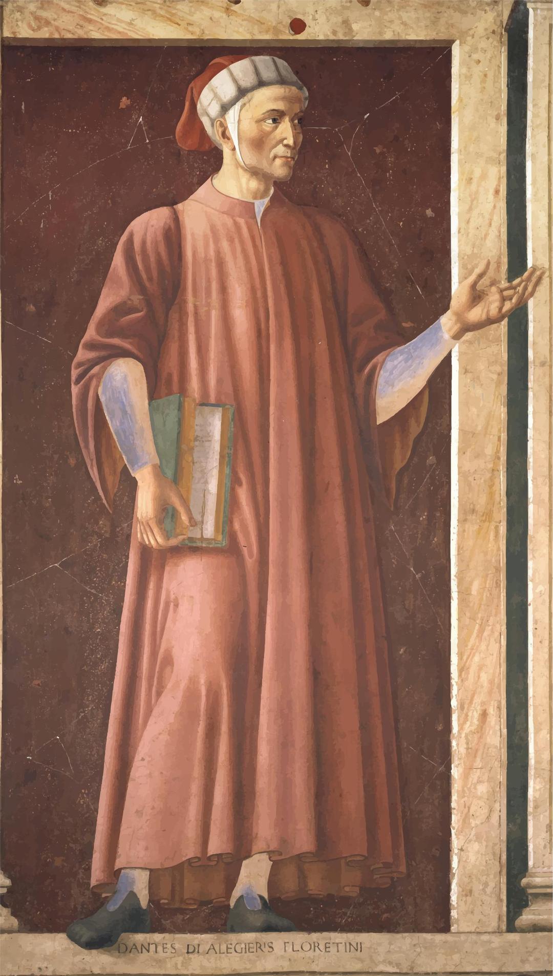 Mural of Dante in the Uffizi Gallery, by Andrea del Castagno png transparent