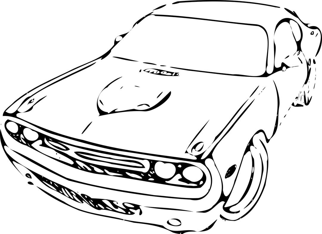 Muscle Car Sketch png transparent