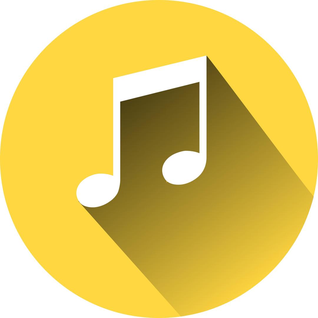 Music Note on yellow cyrcle png transparent
