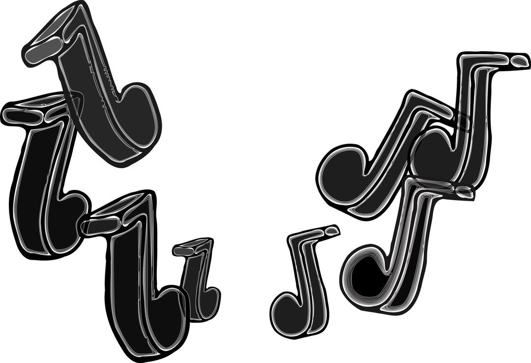 Music Notes All Black png transparent