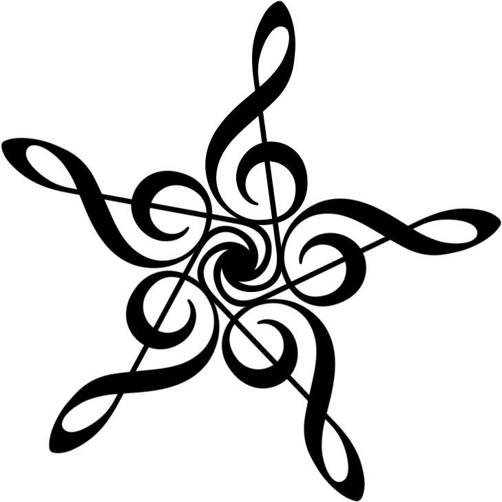 Music Notes Flower Tattoo png transparent