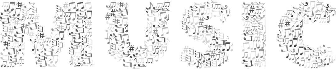 Music Typography Grayscale png transparent