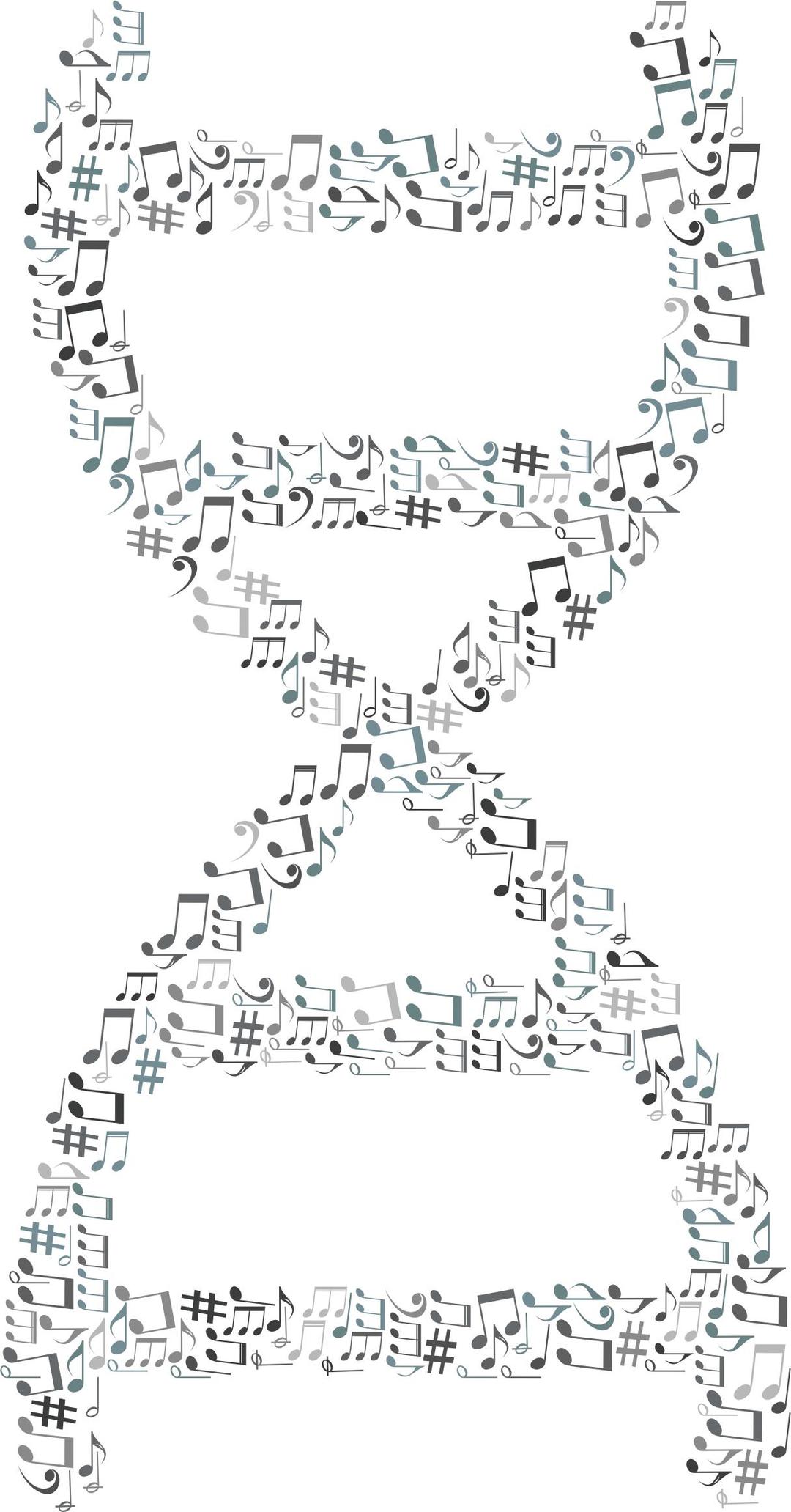 Musical DNA Grayscale png transparent