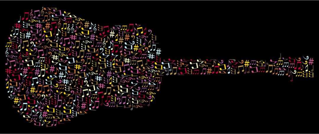 Musical Notes Old Fashioned Guitar png transparent