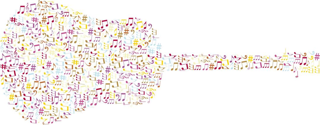 Musical Notes Old Fashioned Guitar No Background png transparent