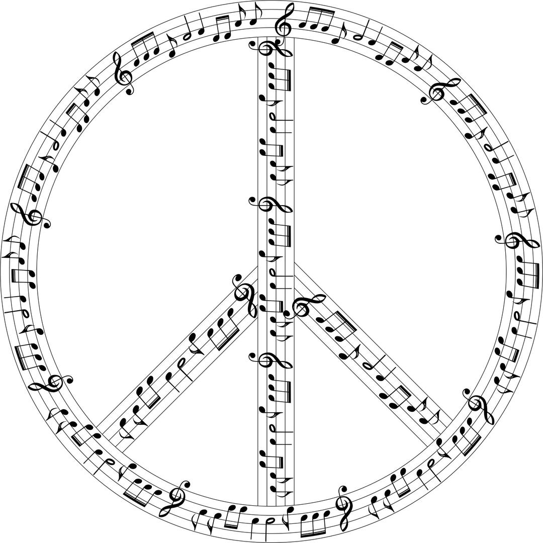Musical Peace Sign png transparent