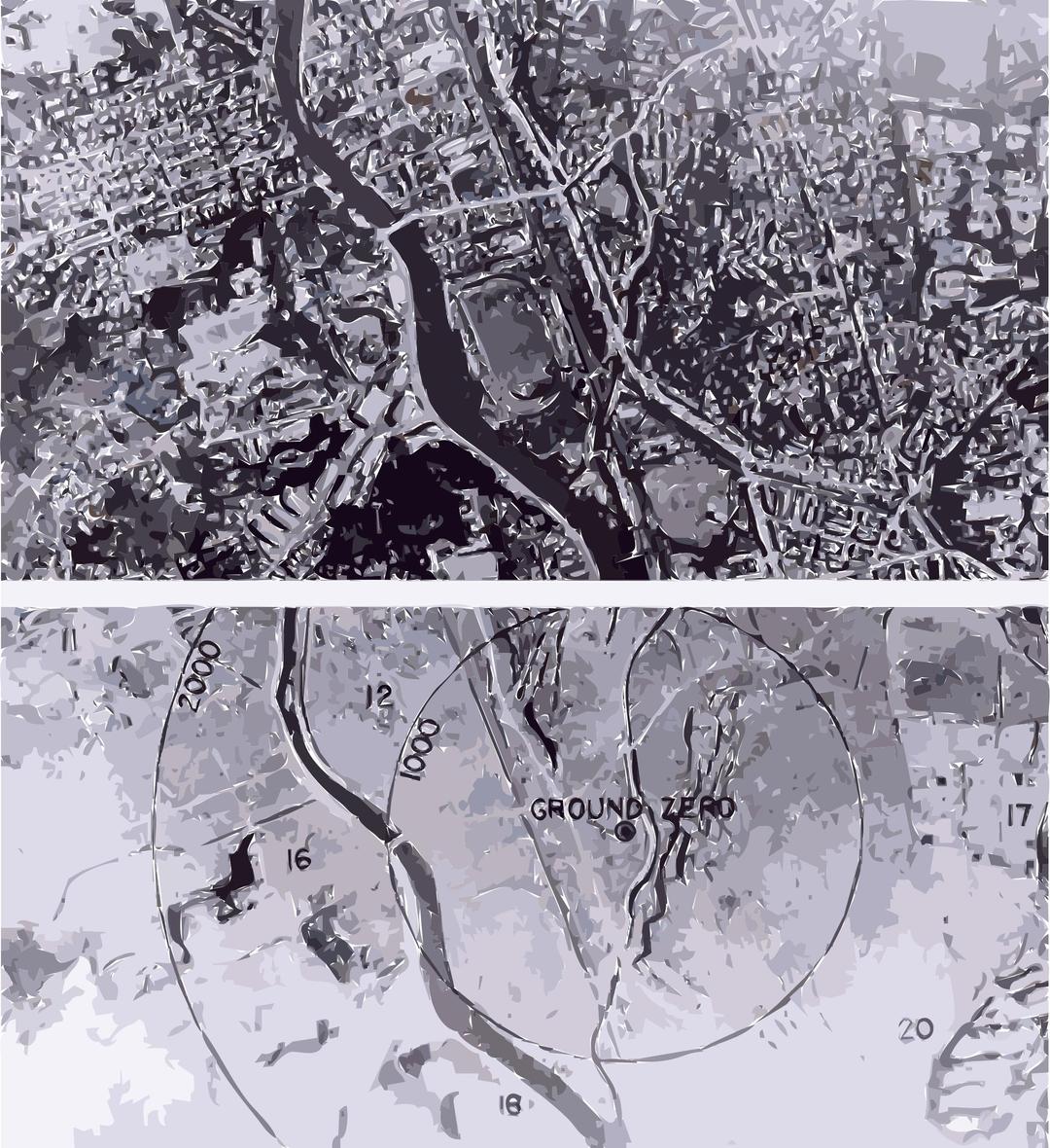 Nagasaki 1945 - Before and after (adjusted) png transparent