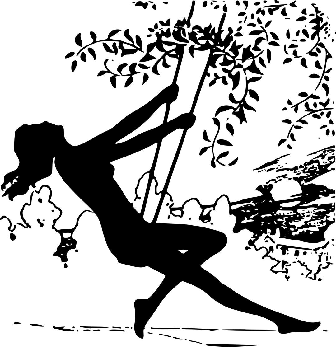 Naked Lady on a Swing png transparent