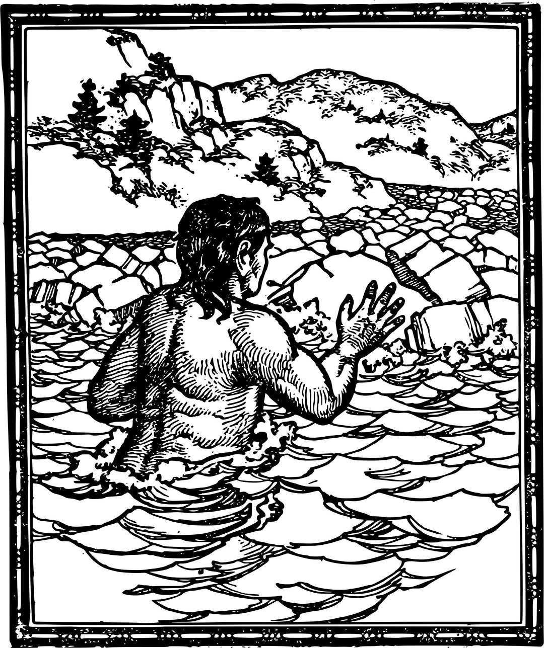 Naked Man Swims png transparent
