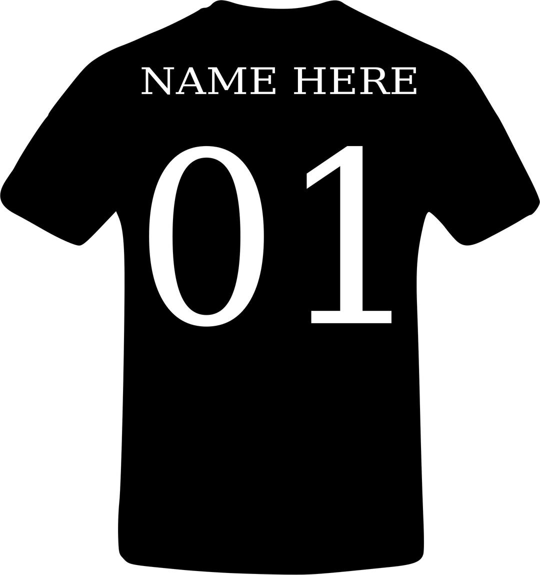 Name Number T-Shirt png transparent