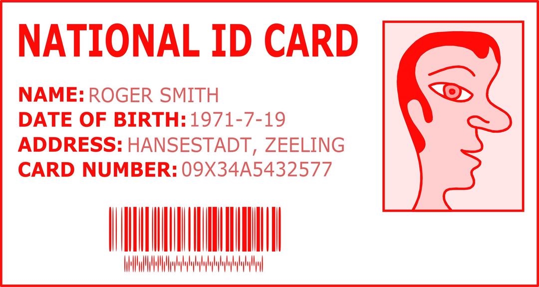 National ID Card png transparent