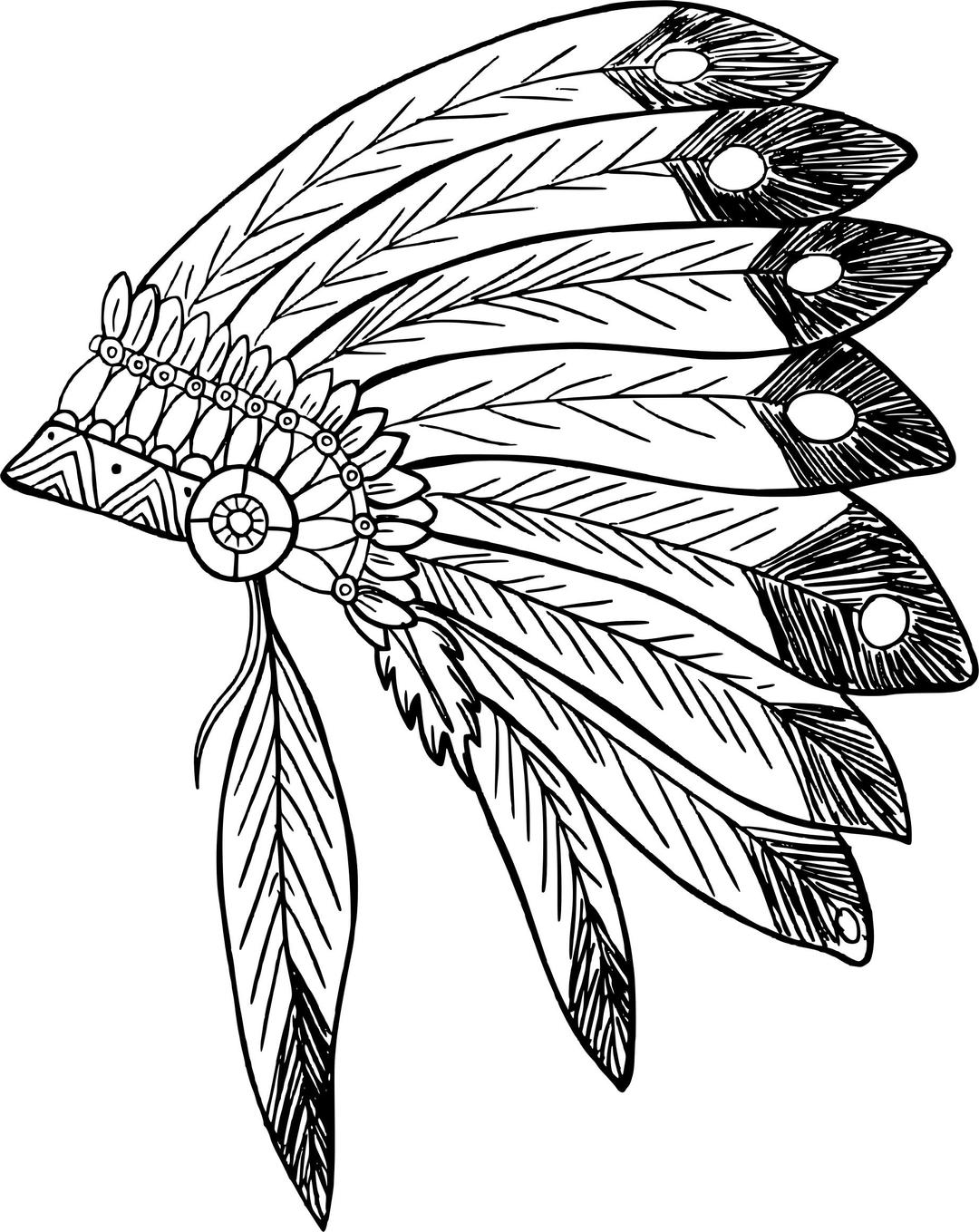 Native American Headdress Trace 2 png transparent