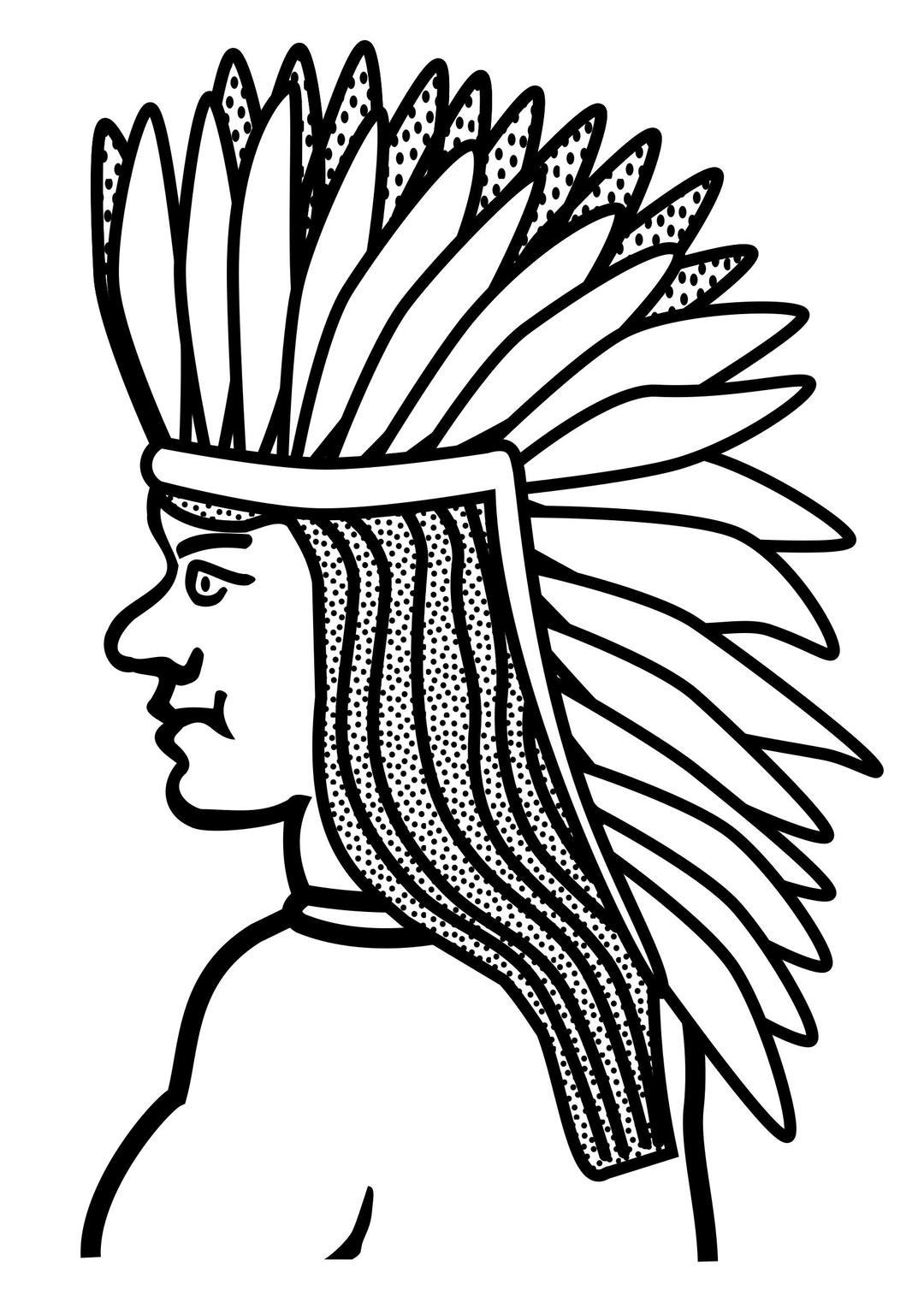 native american - lineart png transparent