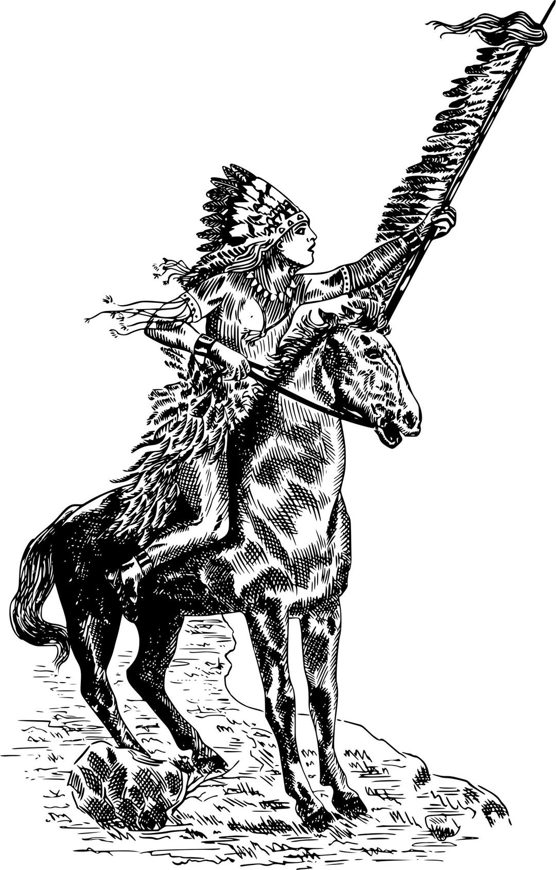 Native American Man on a Horse png transparent